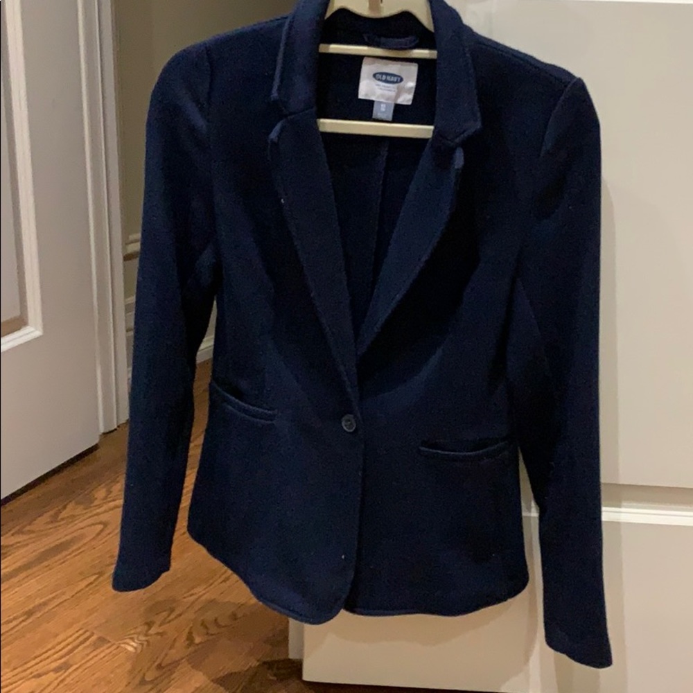 Navy Cord Knit Blazer